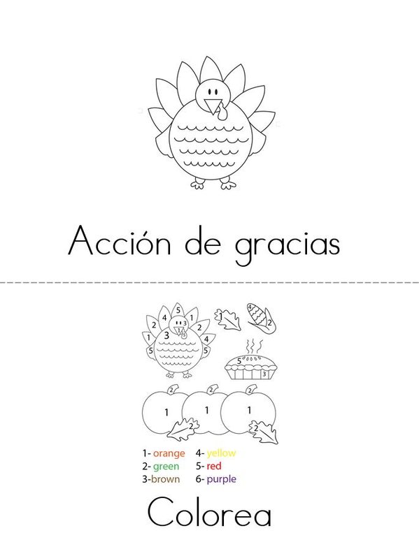 Acción de gracias  Mini Book - Sheet 1