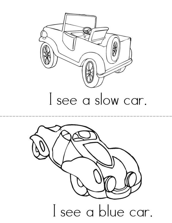 Cars Mini Book - Sheet 2