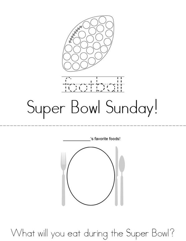 Super Bowl Sunday 2024 Mini Book - Sheet 1