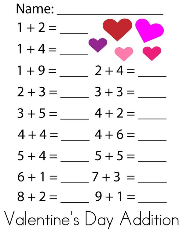 Valentine's Day Math Mini Book - Sheet 1