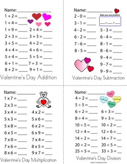 Valentine's Day Math Book
