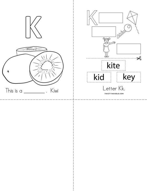 Letter K Book Mini Book - Sheet 2