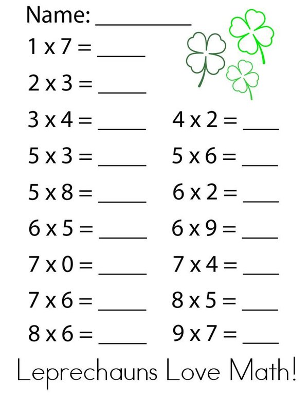 St. Patrick's Day Math Mini Book - Sheet 3