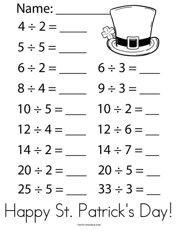 St. Patrick's Day Math Mini Book - Sheet 4