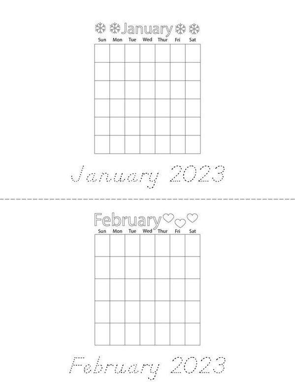 Calendars 2023 Mini Book - Sheet 1