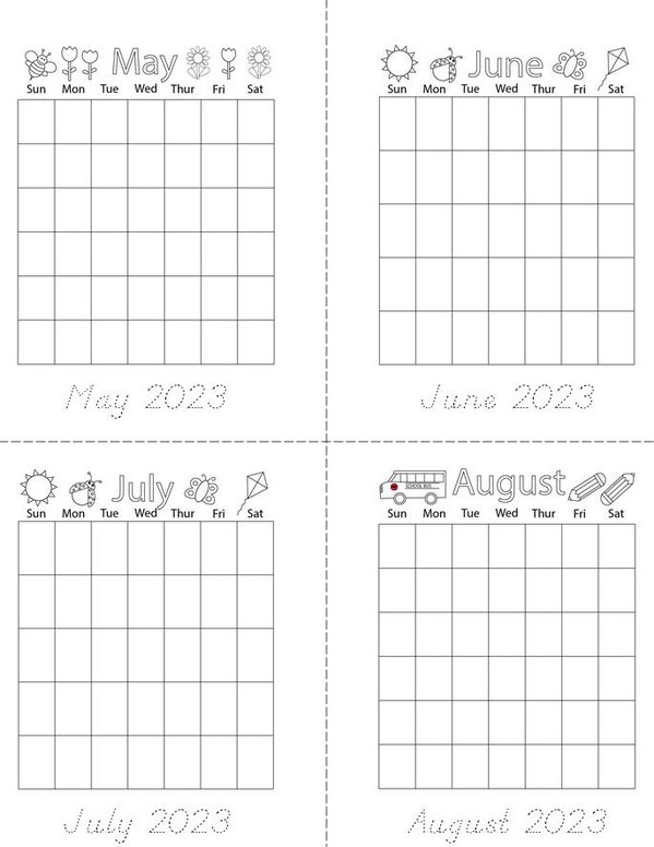 Calendars 2023 Mini Book - Sheet 2