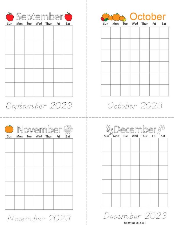 Calendars 2023 Mini Book - Sheet 3