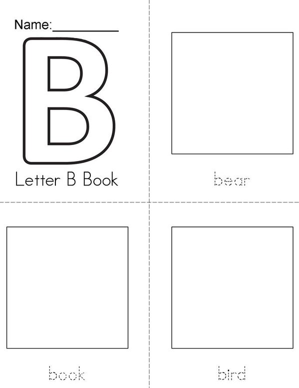 ______'s Letter B Book Mini Book - Sheet 1