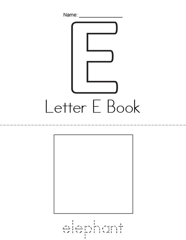______'s Letter E Book Mini Book - Sheet 1