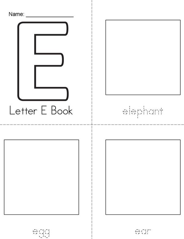 ______'s Letter E Book Mini Book - Sheet 1