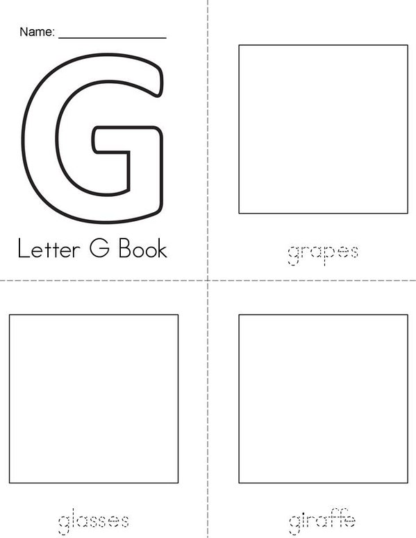 ______'s Letter G Book Mini Book - Sheet 1