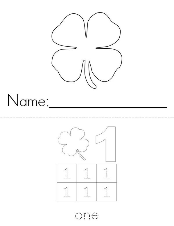 Clover Counting Mini Book - Sheet 1