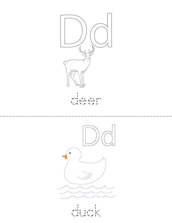 D is for Mini Book - Sheet 2