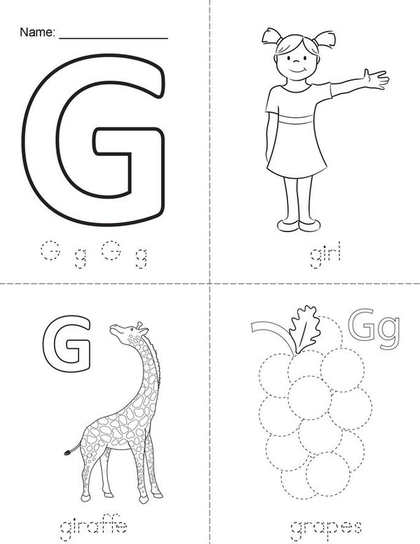 G is for Mini Book - Sheet 1