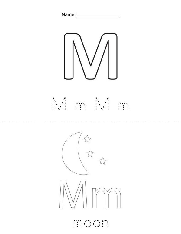 M is for Mini Book - Sheet 1