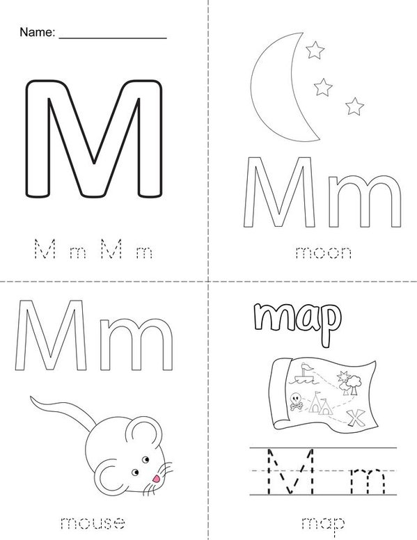 M is for Mini Book - Sheet 1