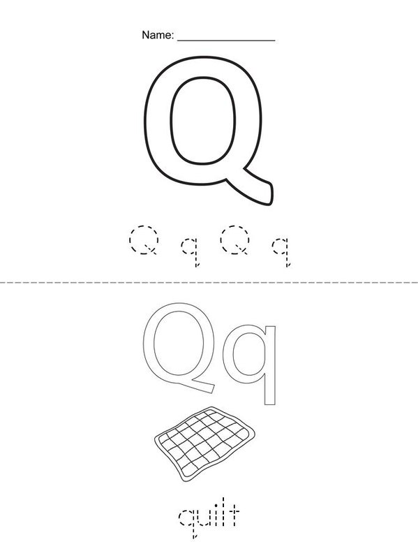 Q is for Mini Book - Sheet 1