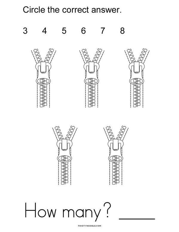 How Many? Five Mini Book - Sheet 4