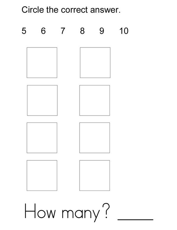 How Many? Eight Mini Book - Sheet 2