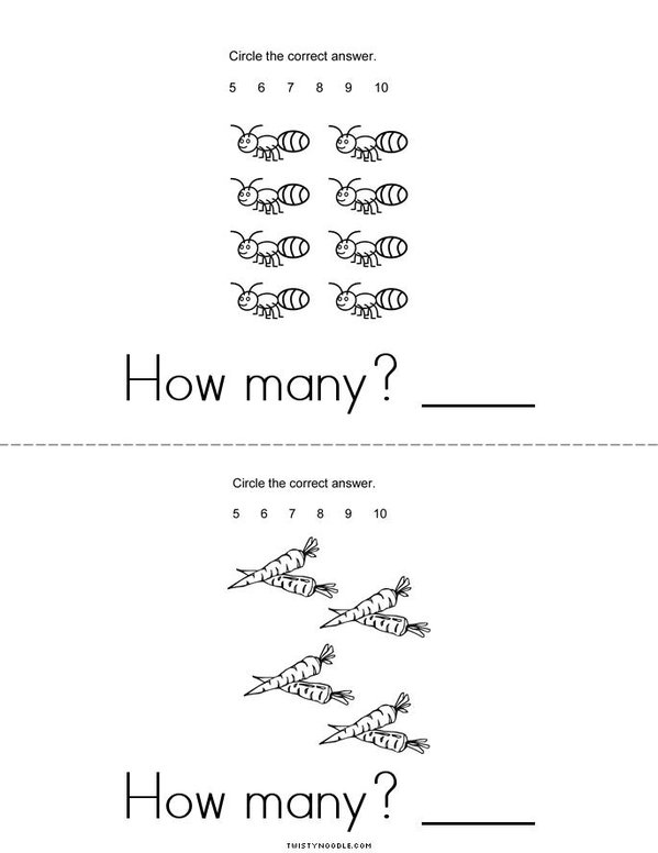 How Many? Eight Mini Book - Sheet 2