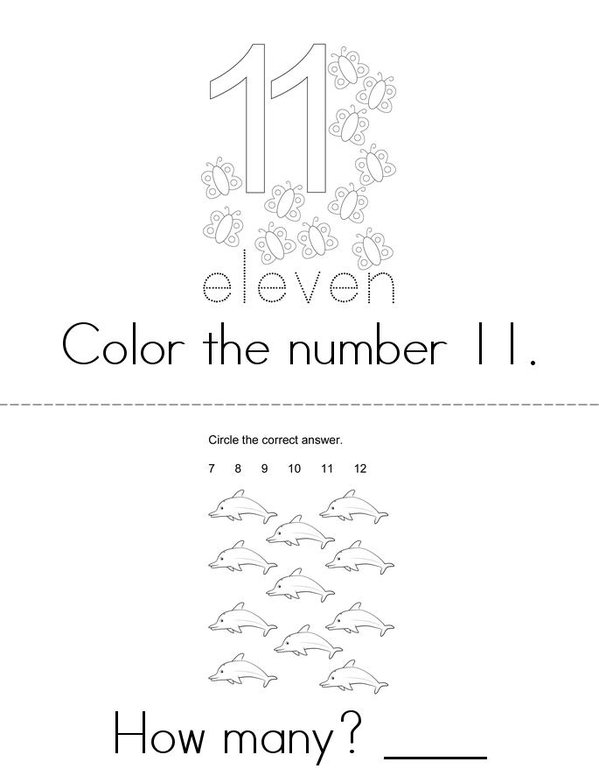 How Many? Eleven Mini Book - Sheet 1