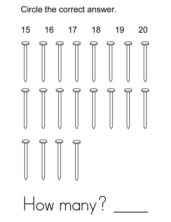 How Many? Twenty Mini Book - Sheet 2