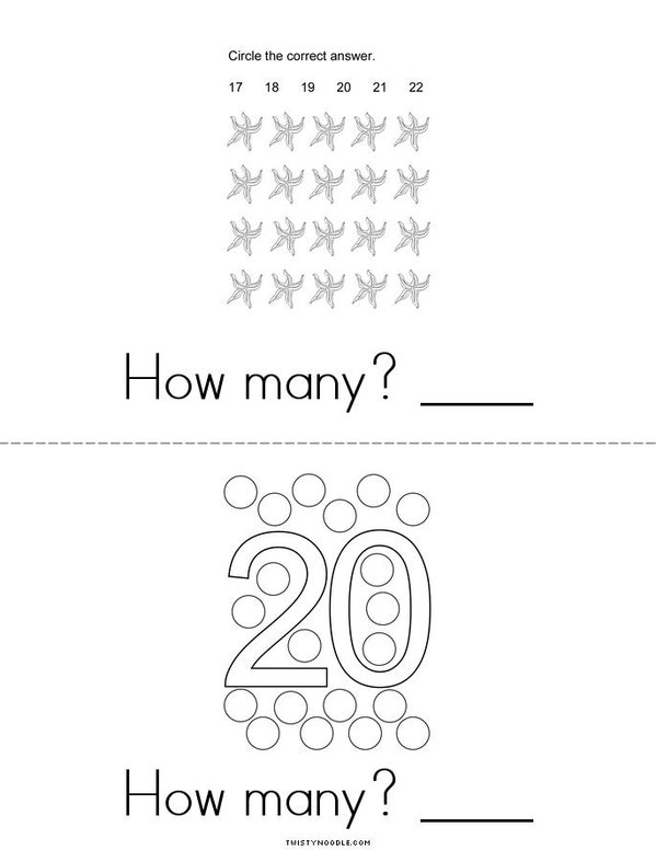 How Many? Twenty Mini Book - Sheet 2