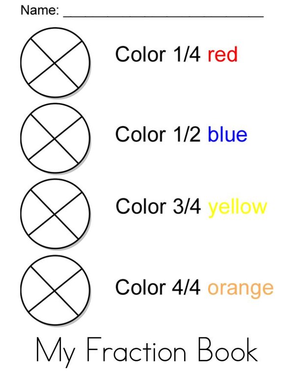 My Fraction Book Mini Book - Sheet 1