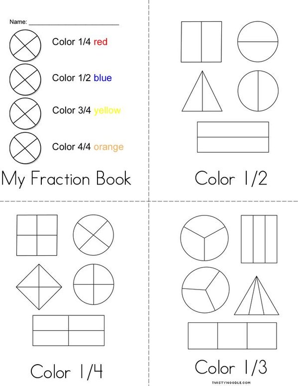 My Fraction Book Mini Book