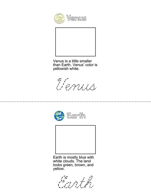 Solar System  Mini Book - Sheet 6