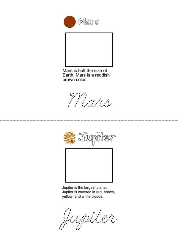 Solar System  Mini Book - Sheet 7