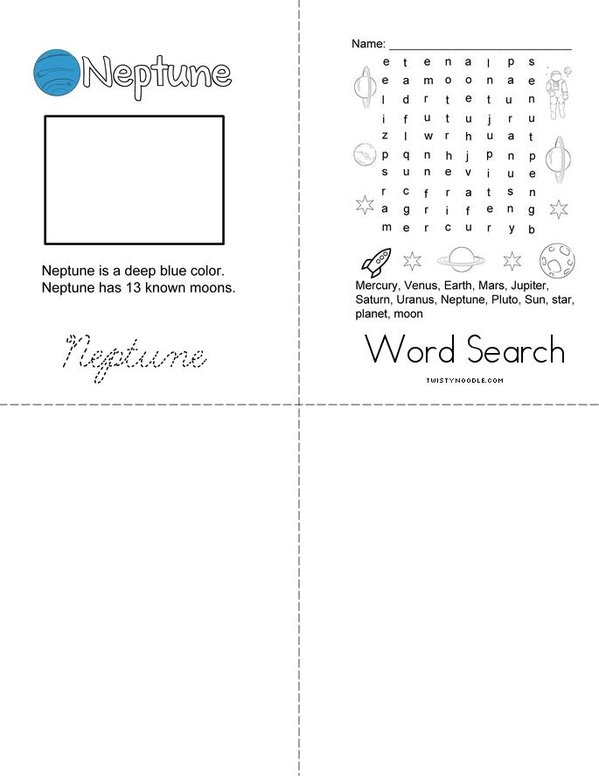 Solar System  Mini Book - Sheet 5