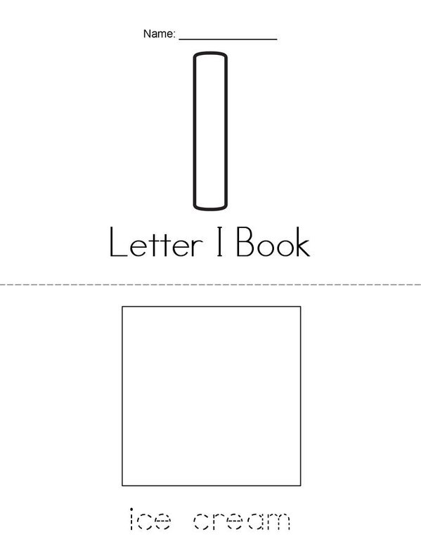 ______'s Letter I Book Mini Book - Sheet 1