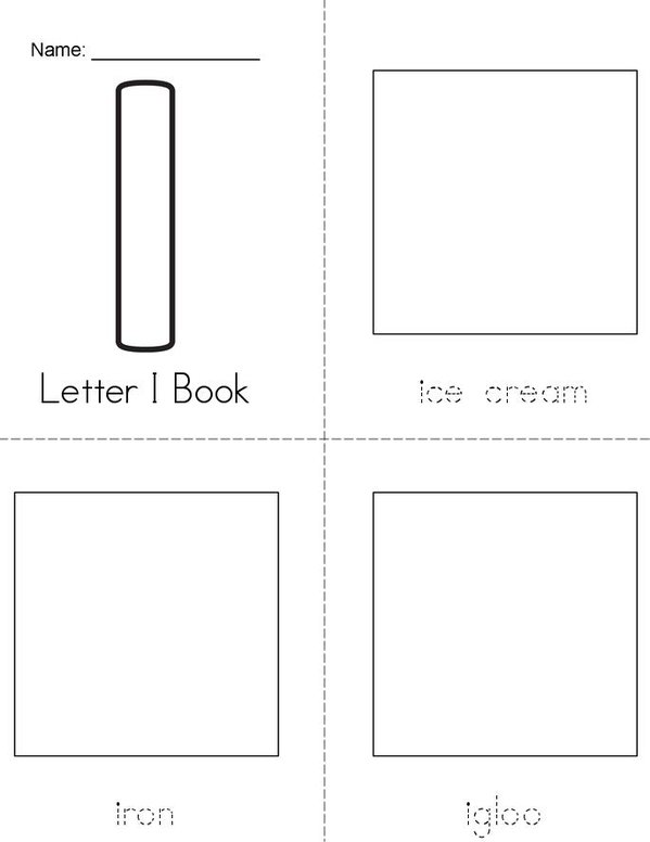 ______'s Letter I Book Mini Book - Sheet 1