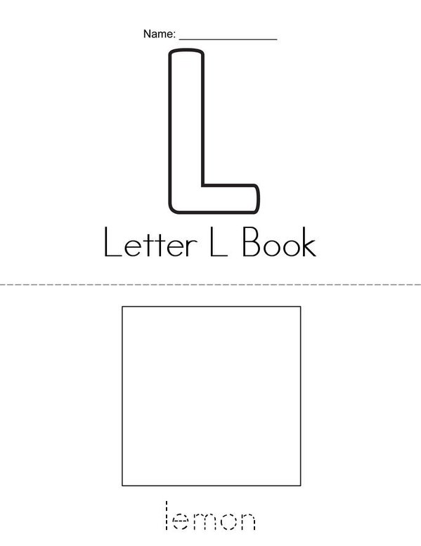 ______'s Letter L Book Mini Book - Sheet 1