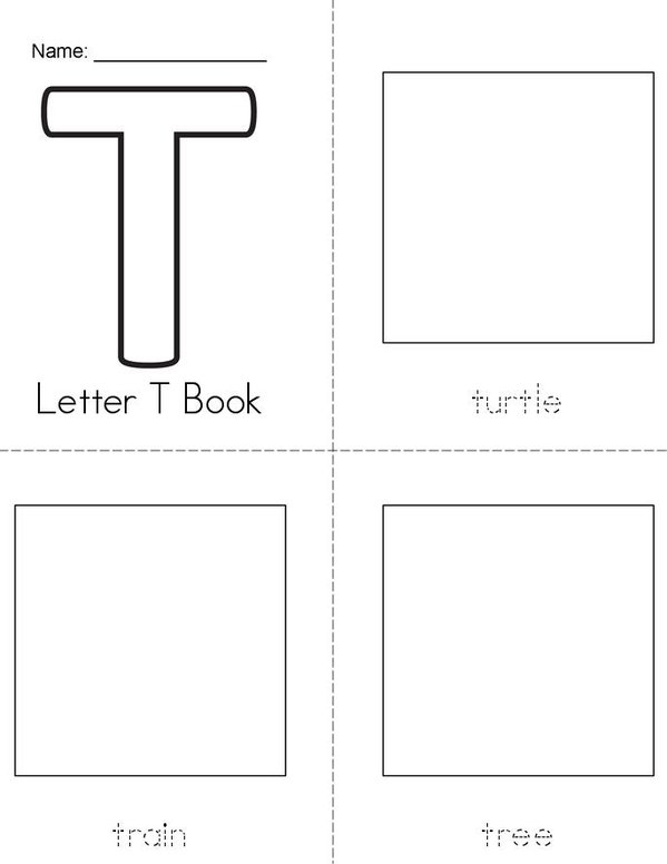 ______'s Letter T Book Mini Book - Sheet 1