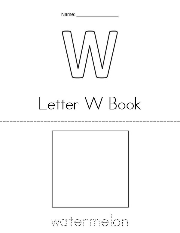 ______'s Letter W Book Mini Book - Sheet 1