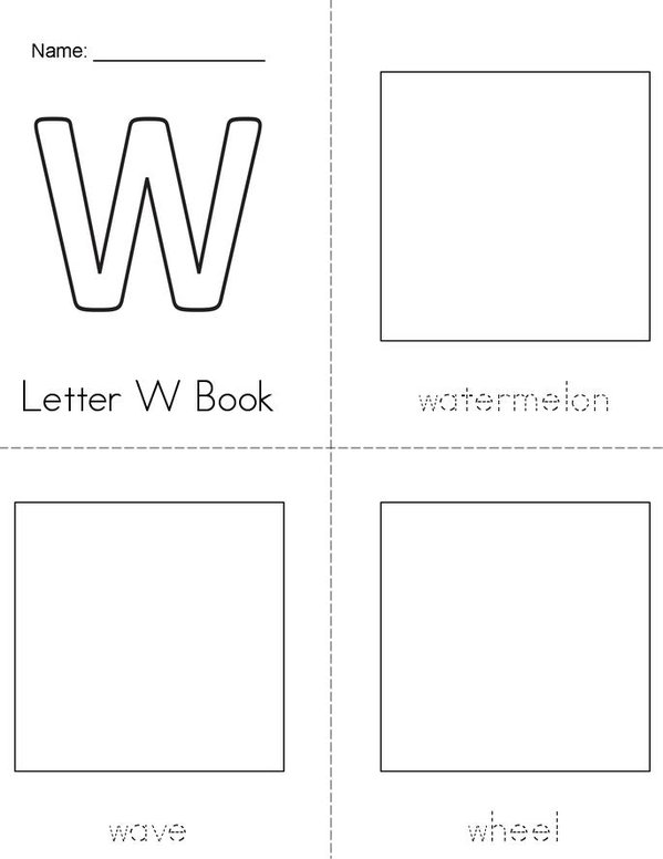 ______'s Letter W Book Mini Book - Sheet 1