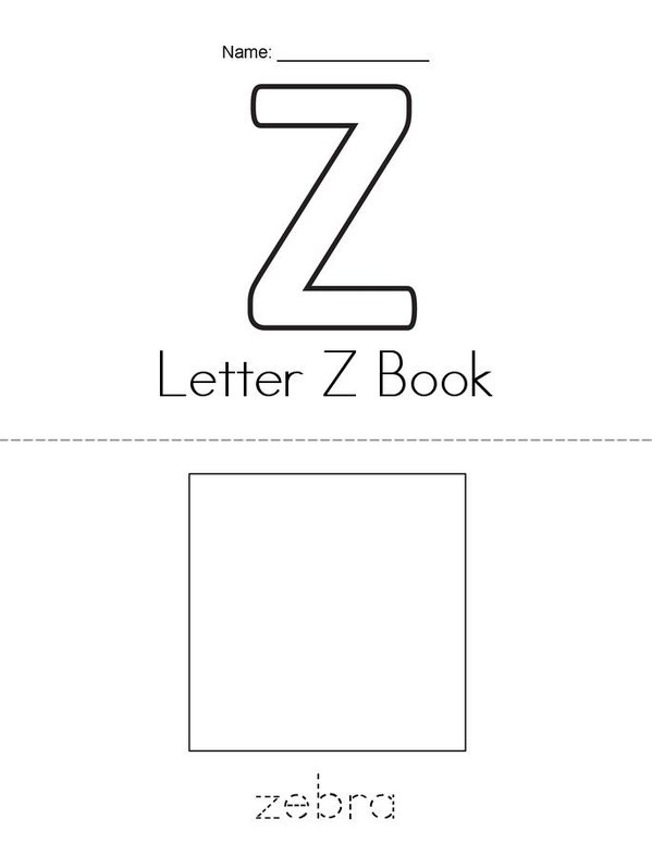 ______'s Letter Z Book Mini Book - Sheet 1
