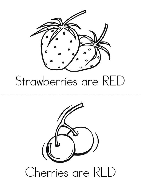 Red Fruits Mini Book - Sheet 1