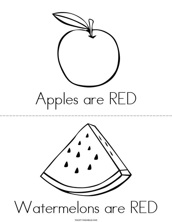 Red Fruits Mini Book - Sheet 2
