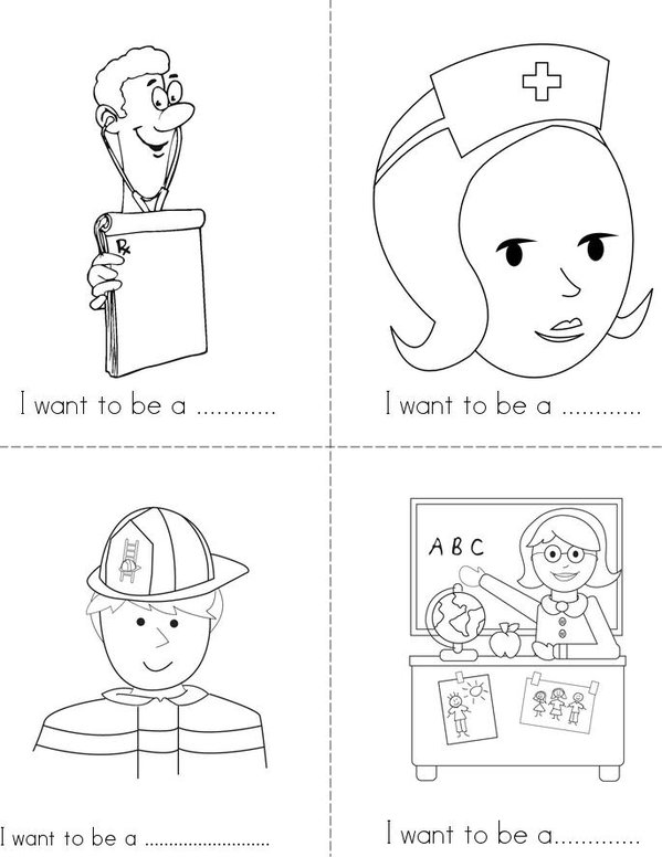 Jobs.  When I grow up Mini Book - Sheet 1