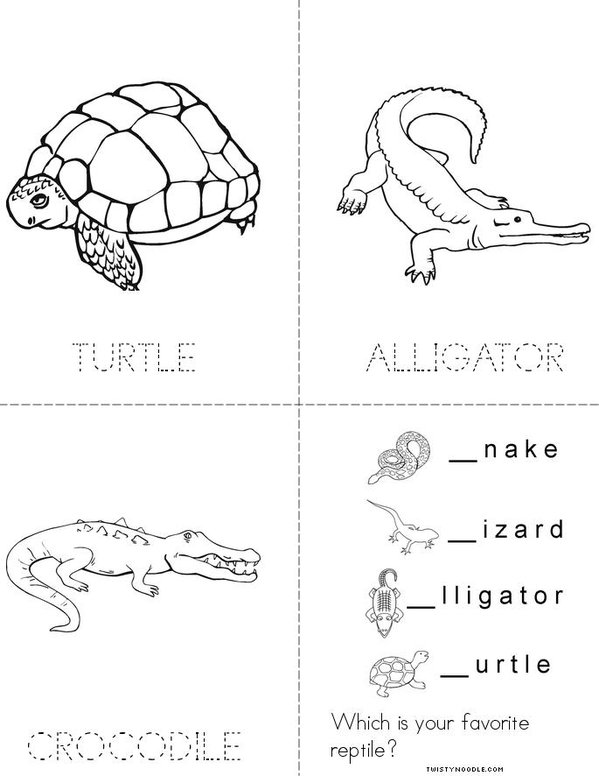 My Reptile Book  Mini Book - Sheet 2