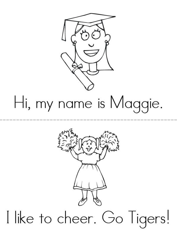 Maggie Girl Mini Book - Sheet 1