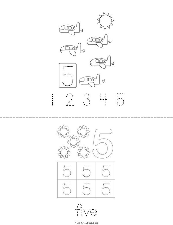 Counting to 5 Mini Book - Sheet 2