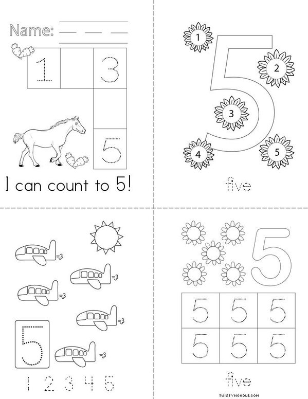 Counting to 5 Mini Book