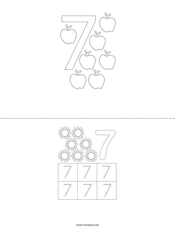 Counting to 7 Mini Book - Sheet 2