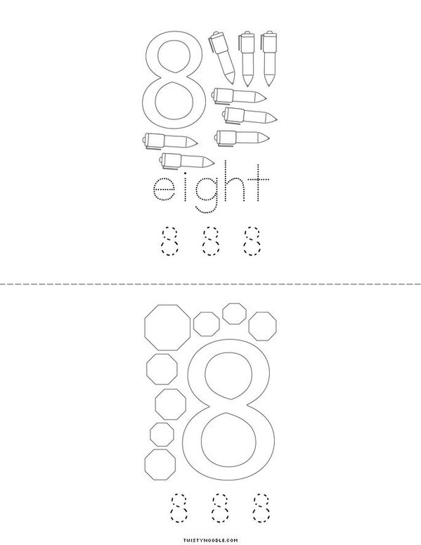 Counting to 8 Mini Book - Sheet 2