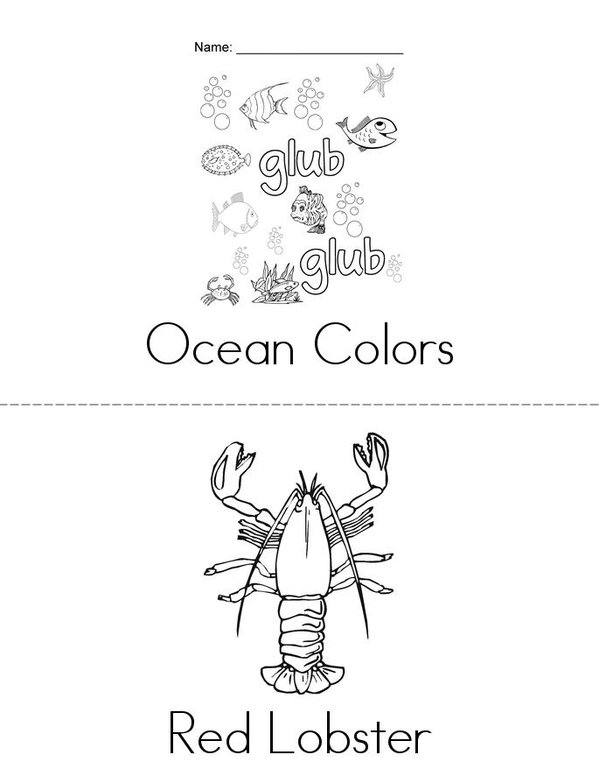 Ocean Colors Mini Book - Sheet 1