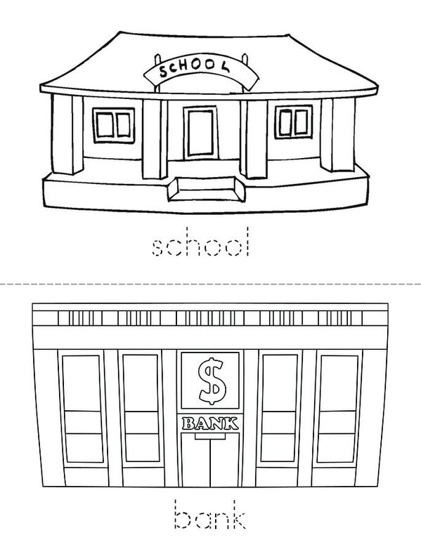 places in the city  Mini Book - Sheet 1